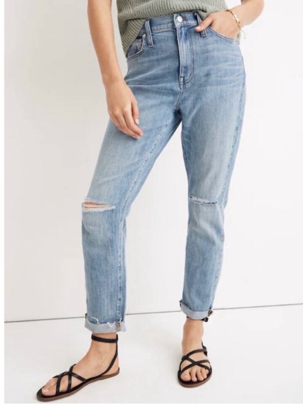 Madewell Boyjean Jeans Size 26 Blue Elkhart Wash High Rise Slim Crop Capsule